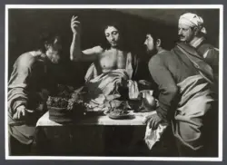 Anonimo caravaggesco italiano; Anonimo caravaggesco francese - sec. XVII - Cena in Emmaus