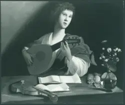 Anonimo caravaggesco italiano - sec. XVII - Suonatore di liuto