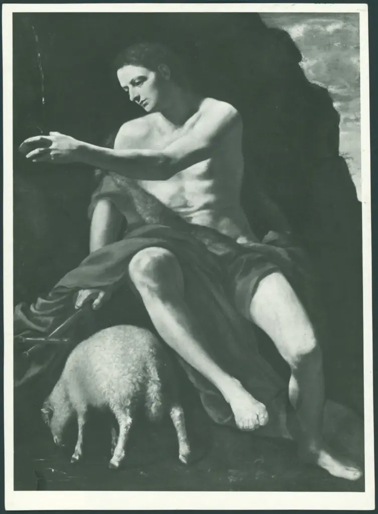 San Giovanni Battista alla fonte con agnello