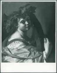 Anonimo caravaggesco - sec. XVII - Bacco con strumento musicale