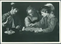 Caravaggio (Scuola di). Giocatori di scacchi (dopo rest. '59 - A. L.). Venezia - Gallerie dell'Accademia