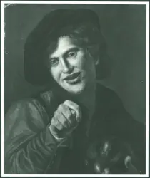 Anonimo caravaggesco italiano - sec. XVII - Figura maschile che compie gesto volgare