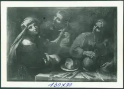 Anonimo caravaggesco italiano - sec. XVII - Concerto con bevitore