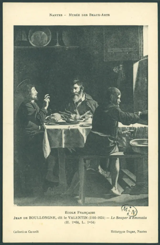Ecole Française. Jean de Boullongne, dit le Valentin (1591-1634) - Le Souper d'Emmaüs