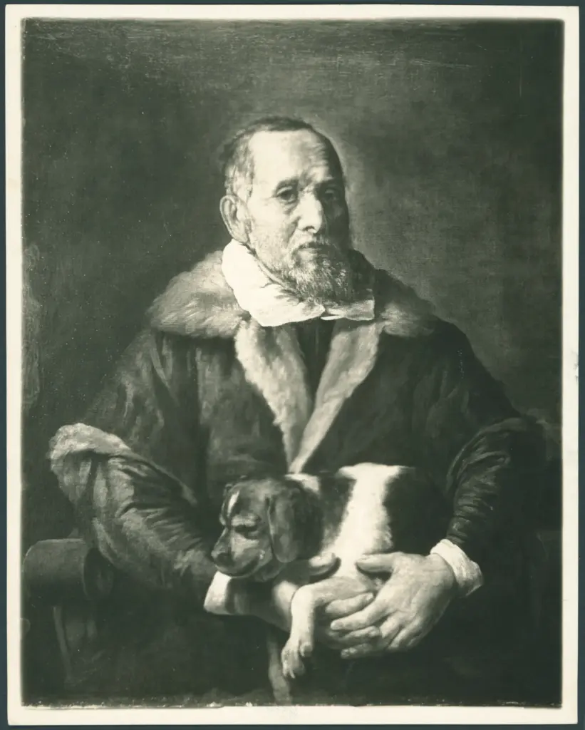 Bassetti Marcantonio  - sec. XVII - Ritratto di vecchio con cane