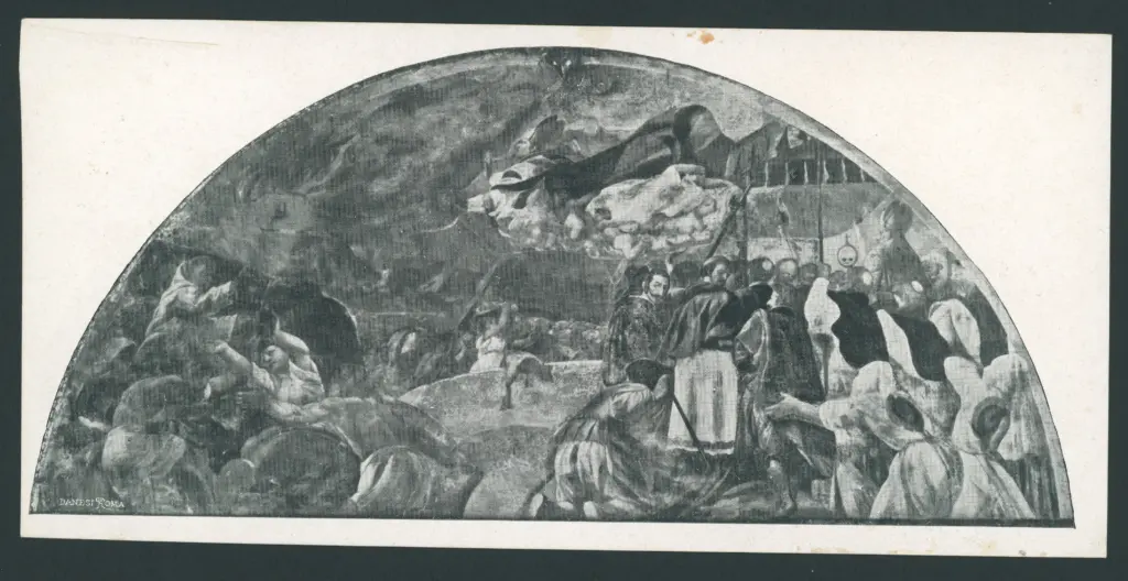 San Gennaro ferma la lava durante l'eruzione