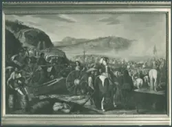 Falcone Aniello - sec. XVII - Battaglia di cavalieri spagnoli con cannoni