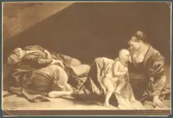 Kaiserl. Gemälde-Galerie in Wien. Orazio Gentileschi. Die Ruhe auf Flucht nach Egypten