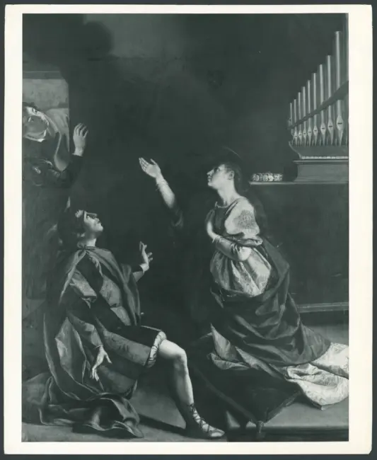 Gentileschi Orazio - sec. XVII - Santa Cecilia e san Valeriano incoronati da un angelo con san Tiburzio