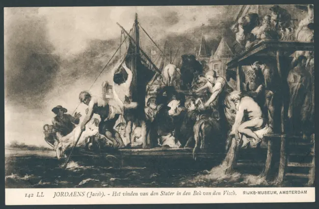 San Pietro estrae la moneta dalla bocca del pesce