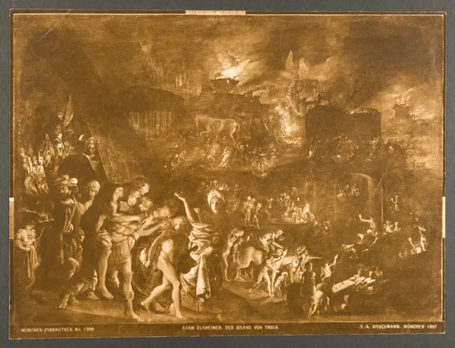 München Pinakothek No. 1390. Adam Elsheimer, Der brand von Troja