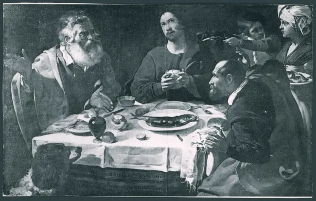 Bruges - Eglise Notre-Dame. Les disciples d'Emmaus. Brugge - O.L. Vrowkerk Emmausgangers. Bruges-Church of Notre-Dame. Disciples of Emmaus. Michel-Ange de Caravaggio