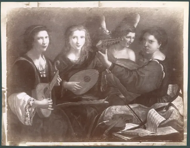 Suonatrici di liuto e un angelo