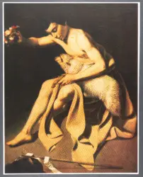 Merisi Michelangelo (Caravaggio) - sec. XVI - San Giovanni Battista con agnello e fiori