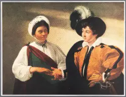 Merisi Michelangelo (Caravaggio) - sec. XVI - Zingara che legge la mano