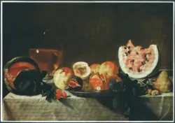 Merisi Michelangelo (Caravaggio) - sec. XVI - Natura morta con frutta e brocca