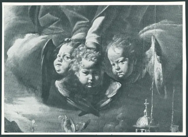 D'Enrico Antonio (Tanzio da Varallo) - sec. XVII - Madonna con Bambino in gloria tra angeli musicanti, san Bernardino da Siena, san Francesco d'Assisi, santa Chiara, santa Margherita d'Antiochia e la donatrice