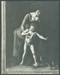 Roma. Galleria Borghese. Particolare della Vergine col Figlio; Caravaggio.