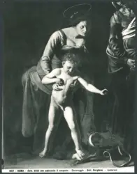 Roma - Dett. Gesù che schiaccia il serpente - Caravaggio - Galleria Borghese