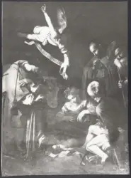Merisi Michelangelo (Caravaggio) - sec. XVII - Natività con i santi Lorenzo e Francesco d'Assisi