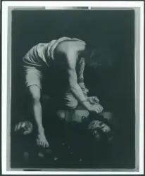 David lega la testa di Golia