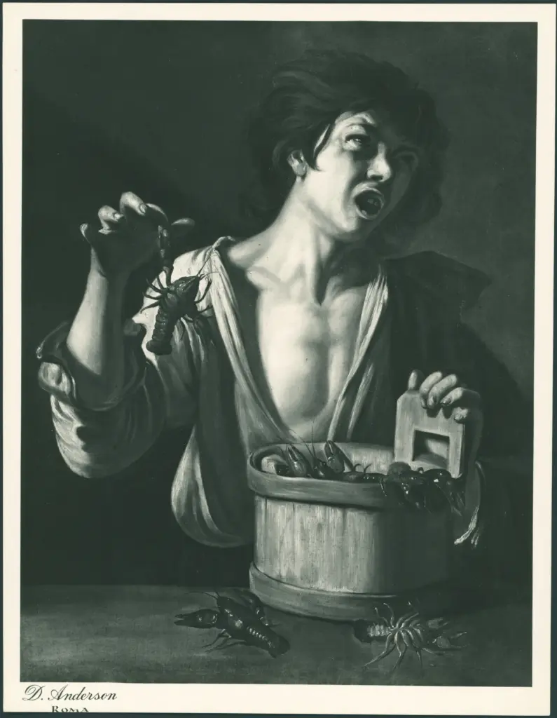 Anonimo caravaggesco meridionale - sec. XVII - Ragazzo morso da un gambero