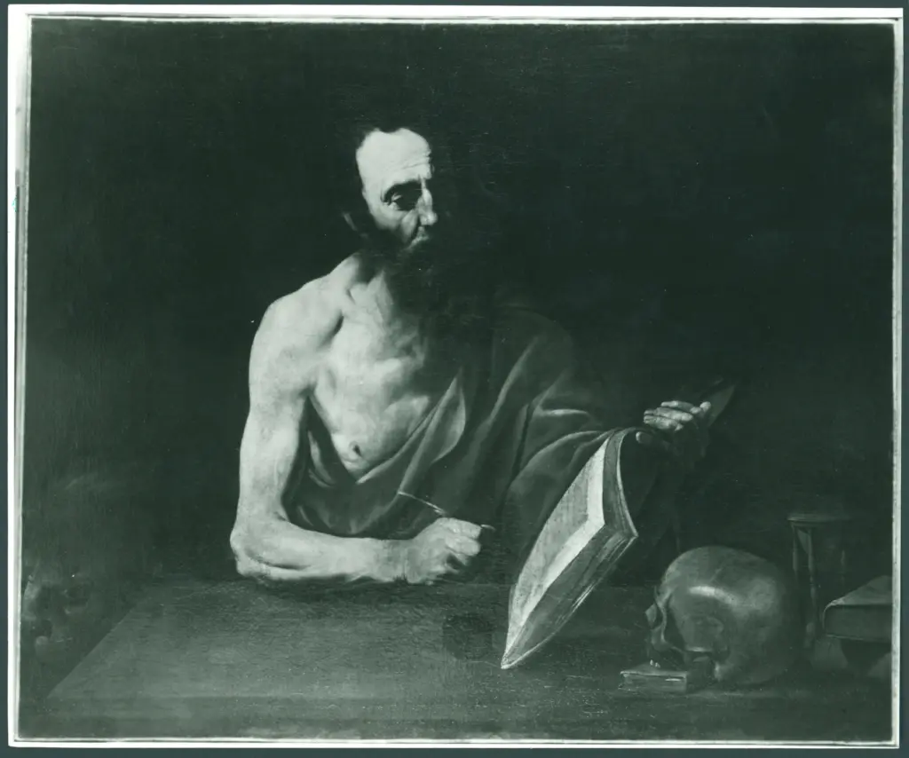 Anonimo caravaggesco italiano - sec. XVII - San Girolamo scrivente