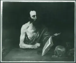 Anonimo caravaggesco italiano - sec. XVII - San Girolamo scrivente