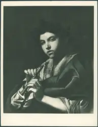 Suonatore di flauto con corona di alloro