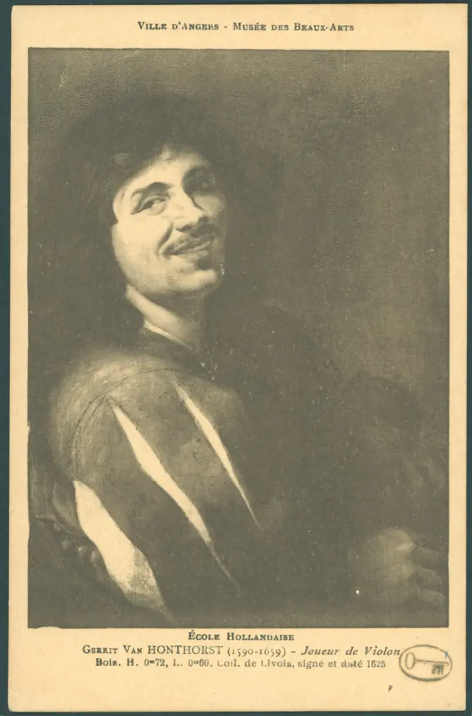 École Hollandaise. Gerrit Van Honthorst (1590-1659) - Joueur de Violon
