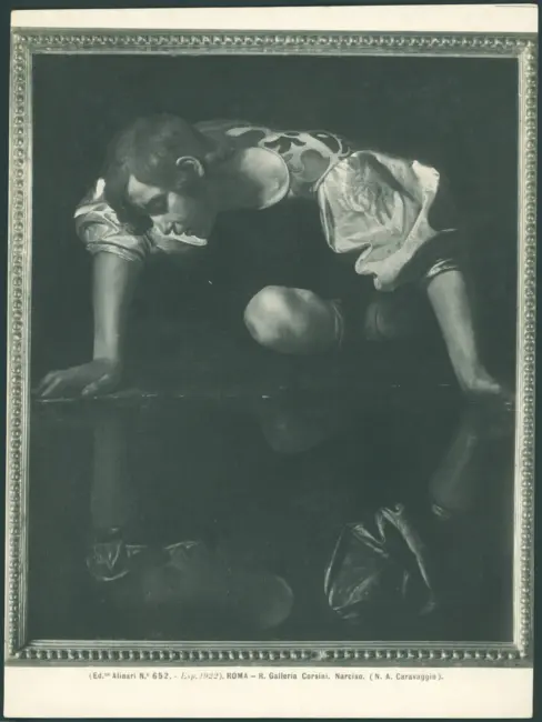 Roma - R. Galleria Cosini. Narciso. (N. A. Caravaggio).