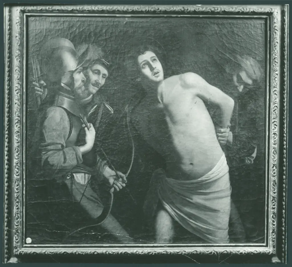 Anonimo caravaggesco francese - sec. XVII - Martirio di san Sebastiano