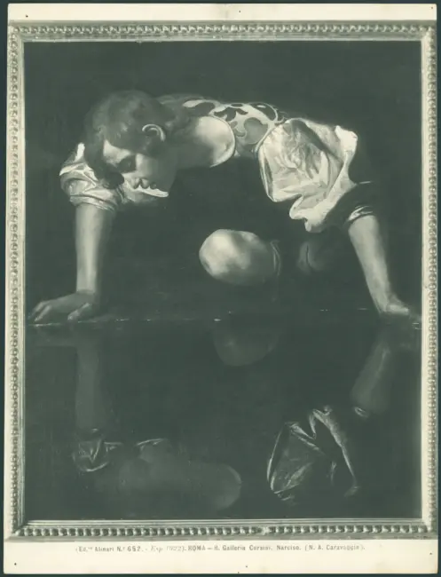 Roma - R. Galleria Cosini. Narciso. (N. A. Caravaggio).