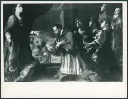 Baglione Giovanni  - sec. XVI/ XVII - Santa Cecilia con il cardinale Paolo Emilio Sfrondato orante e i santi Valeriano, Massimo, Tiburzio, Lucio Papa e Urbano Papa