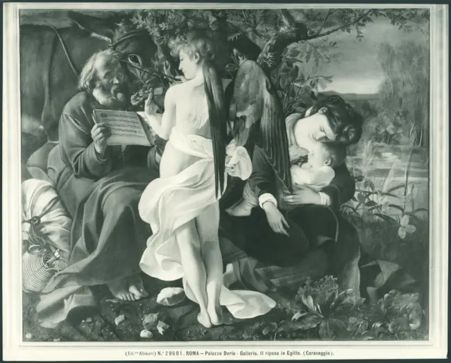 Roma - Palazzo Doria - Galleria. Il riposo in Egitto. (Caravaggio).