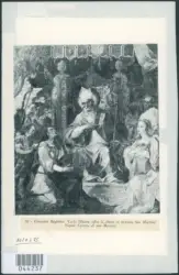 Carlo l'Illustre in atto di offrire la chiesa al vescovo San Martino