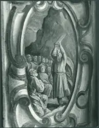 Bassetti Marcantonio - sec. XVII - Scene bibliche: Storie della vita di Mosè (Mosè mostra le Tavole della Legge)