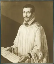 Ritratto di religioso con spartito musicale