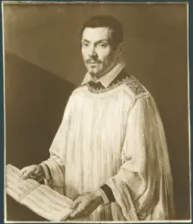 Bassetti Marcantonio  - sec. XVII - Ritratto di religioso con spartito musicale