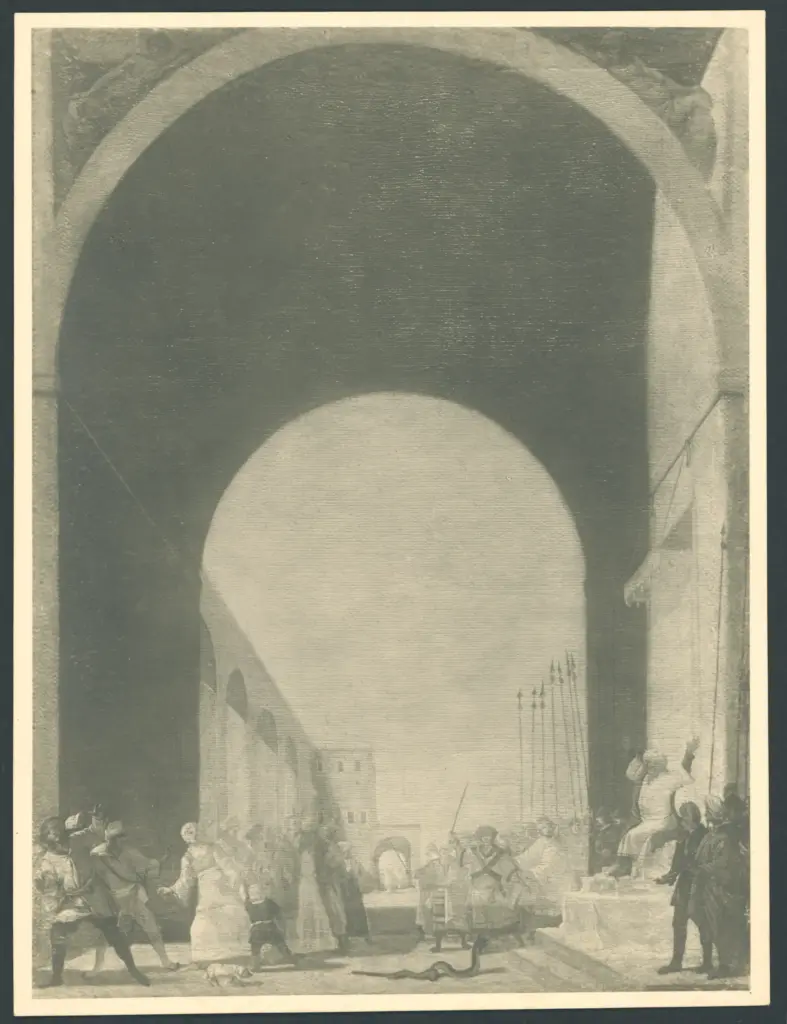 Aronne con Mosé davanti al faraone trasforma la verga in serpente