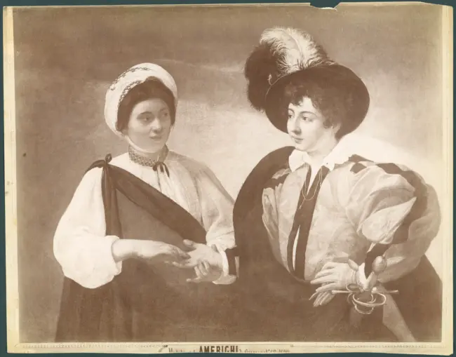 Merisi Michelangelo (Caravaggio) - sec. XVI - Zingara che legge la mano