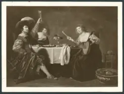 Scena di banchetto con suonatrice di liuto