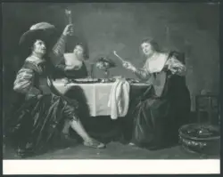 Bijlert Jan Harmensz van - sec. XVII - Scena di banchetto con suonatrice di liuto