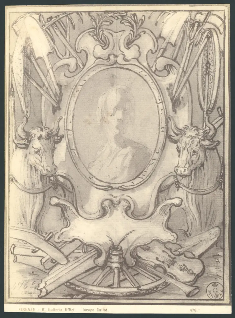 Busto di tre quarti a sinistra entro medaglione ovale ornato