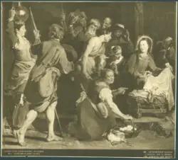 Kgl. Gemäldegalerie Cassel. Antwerpener Schule. (1, Hälfte des 17. Jahrh.). Die Anbetung der Hirten.