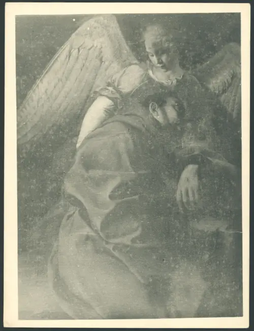 Gentileschi Orazio - sec. XVI/ XVII - San Francesco d'Assisi sostenuto da un angelo