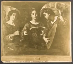 Caracci. 123. Sainte Cecile et deux anges. (à l'Acadèmie Royale de Lisbonne).