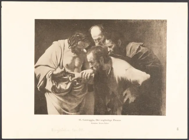 43. Caravaggio, Der unglaneige Thomas. Potsdam, Neuve Palais