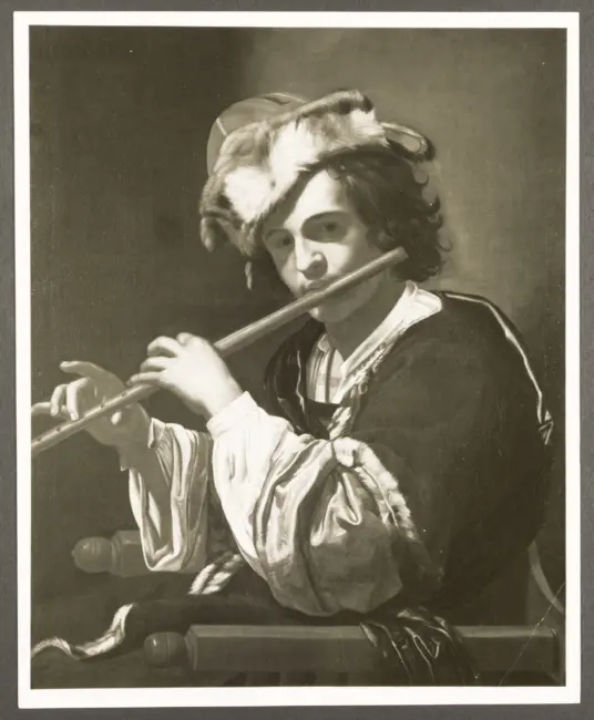 Boy with a flute. Bartolome Manfredi, Italian, 1580-1620