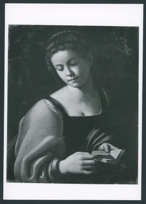 Gramatica Antiveduto  - sec. XVII - Figura femminile con libro